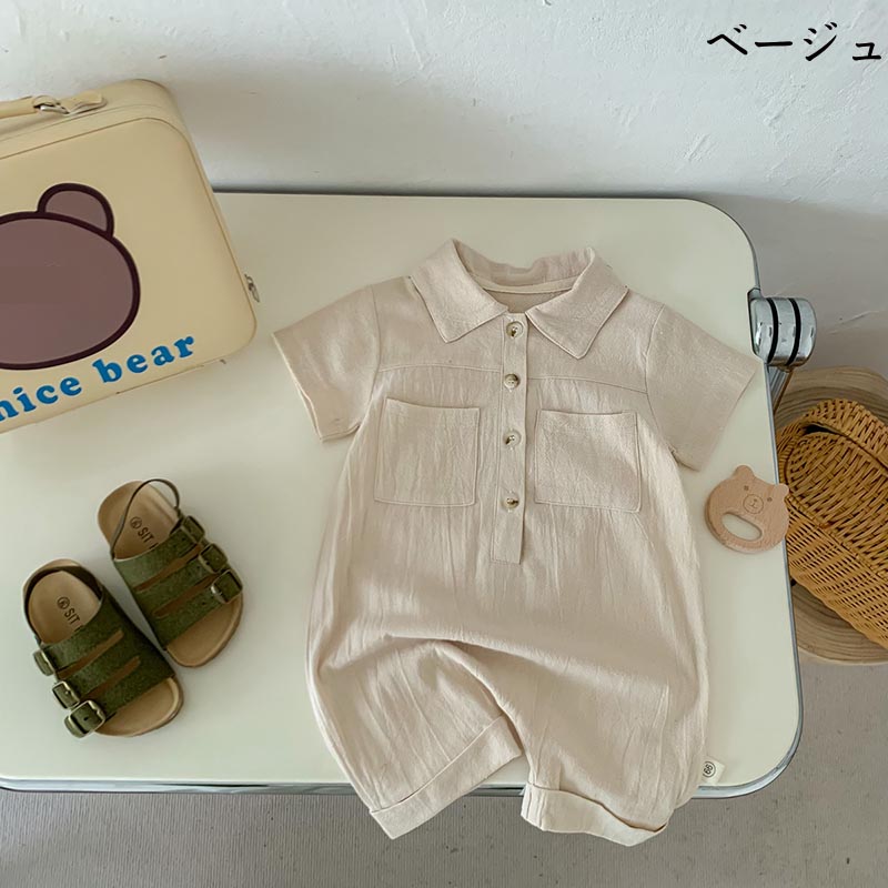 送料無料 ベビー ロンパース ベビー服 半袖ロンパース かっこい オールインワン 女...
