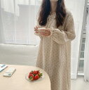 送料無料 パジャマワンピース レディース 春 夏 ネグリジェ 花柄ワンピース ルームウエア パジャマ 長袖 ナイトウエア 部屋着 トップス 女性 女性用 ゆった...