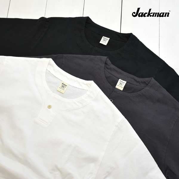 Jackman (ジャックマン)Tシャツ 半袖 Henleyneck T-Shirt ヘンリーネック Tシャツ JM5328 メンズ レディース tシャツ 半袖 コットン 綿 無地 大きいサイズ 日本製 正規取扱店
