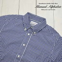 MANUAL ALPHABET (マニュアルアルファベット) ギンガムチェック ボタンダウン シャツ 100/2 GINGHAM BD SHT -Bulging fit navy-BASIC-BG-002 メンズ 長袖 日本製 送料無料 正規取扱店