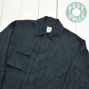 POST OVERALLS (ポストオーバーオールズ) BDUジャケット BDU-R crinkle linen/cotton navy POST O'ALLS メンズ レディース デニム リネンコットン 日本製 正規取扱店 送料無料