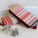 長財布 財布 サイフ レディース エスニック 白モン族 刺繍 刺しゅう ロングウォレット ハンドステッチ 民族 エスニック柄 一点もの ユニセックス 可愛い ファスナー開閉 ファッション アジアン雑貨≪宅配便配送のみ≫