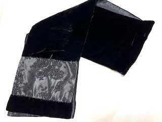 ハナエモリ HANAE MORI ストール レーヨン ブラック【中古】 ハナエモリ HANAE MORI ストール レーヨン ブラック【中古】