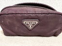 プラダ PRADA ポーチ ナイロン ブラウン コスメポーチ 小物入れ【中古】