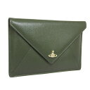 ヴィヴィアン・ウエストウッド VIVIENNE WESTWOOD VICTORIA ENVELOP クラッチバッグ バッグ レザー グリーン レディース 520...