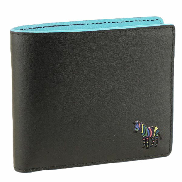 【レコメンドセール】 ポールスミス PAUL SMITH WALLET BFCN ZEBRA 二つ折り財布 財布 レザー ブラック メンズ レディース m2a6078-gzebra-79