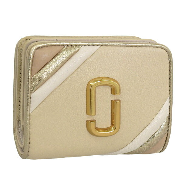 マークジェイコブス/MARC JACOBS 二つ折り財布 財布 レザー ベージュマルチ レディース s161l01re21-280