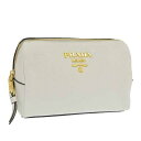 プラダ ポーチ（レディース） プラダ PRADA ポーチ 小物入れ レザー ホワイト系 レディース 1nd004vida-bian