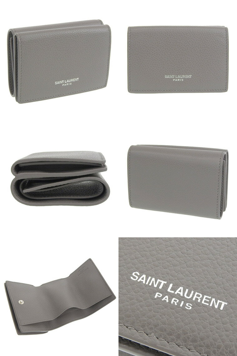 サンローラン/SAINT LAURENT 三つ折り財布 財布 レザー グレー系 レディース 459784b680n1202-zz アウトレット