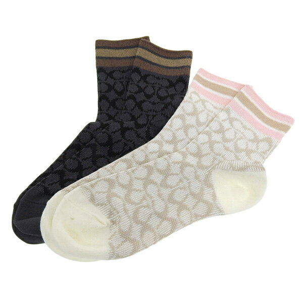 コーチ/COACH 靴下 ソックス 小物 ブラック/ベージュ レディース c9135habk-zz アウトレットのサムネイル