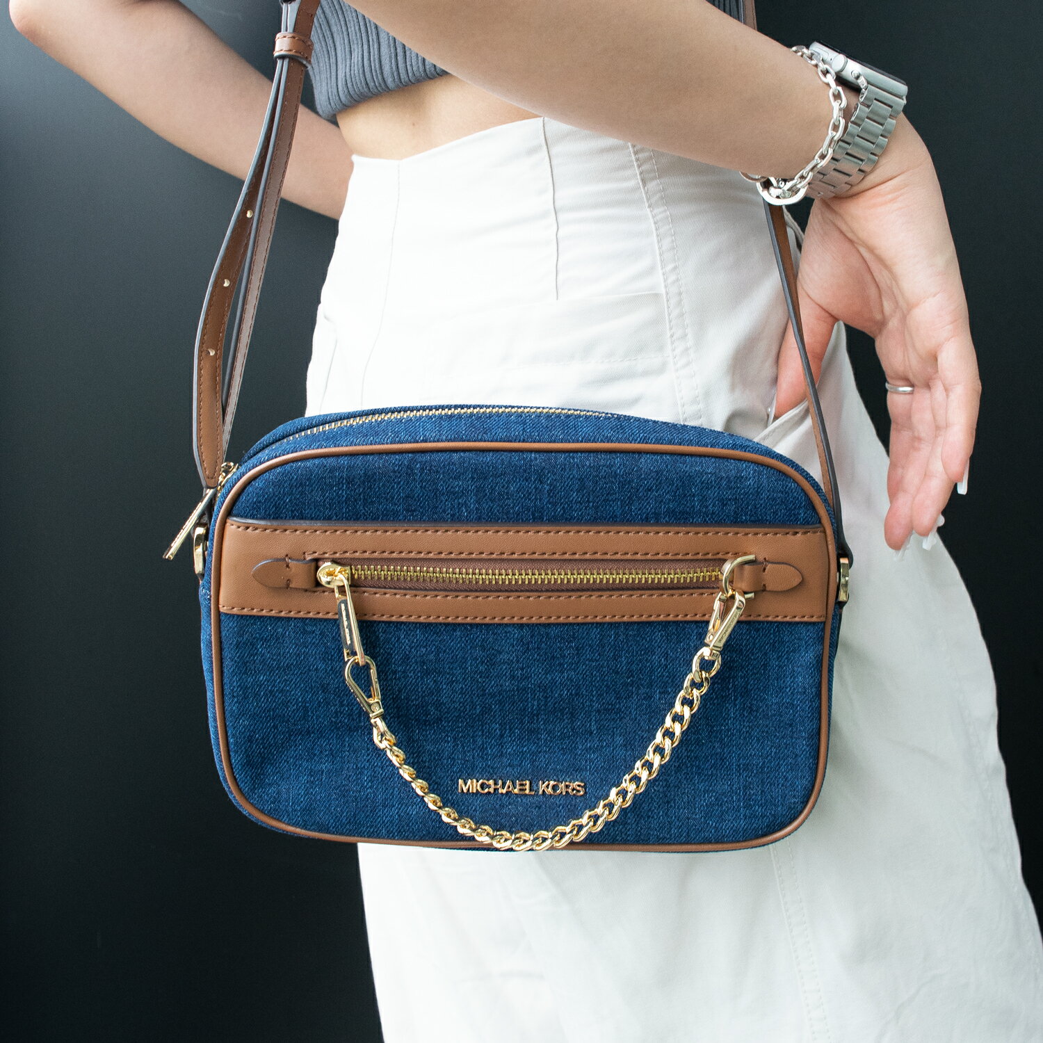 マイケルコース バッグ レディース アウトレット ショルダーバッグ インディゴ JET SET ITEM LG EW ZP CHAIN XBDY 35F2GTTC9C-INDIGO MICHAEL KORS