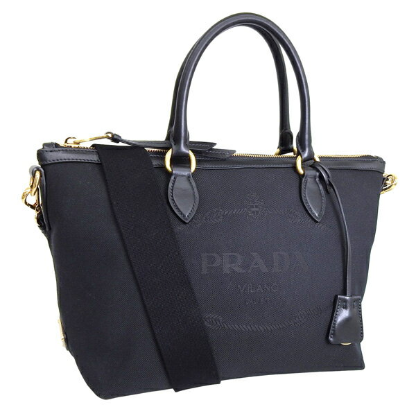 プラダ バッグ レディース ハンドバッグ 2WAYバッグ ショルダーバッグ アウトレット ブラック 1BA104 LOGO JACQUARD NERO PRADA