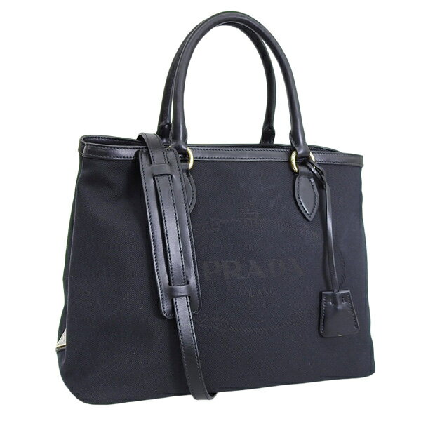 プラダ バッグ レディース ハンドバッグ 2WAYバッグ ショルダーバッグ アウトレット ブラック 1BA579 LOGO JACQUARD NERO PRADA