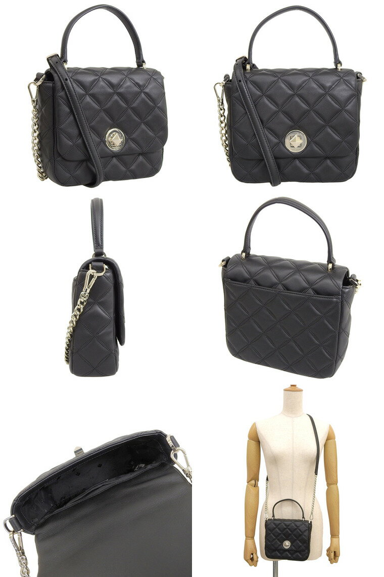 ケイトスペード バッグ レディース ハンドバッグ 2WAYバッグ ショルダーバッグ アウトレット レザー ブラック NATALIA SQUARE CRSSBDY K8162-001 KATE SPADE