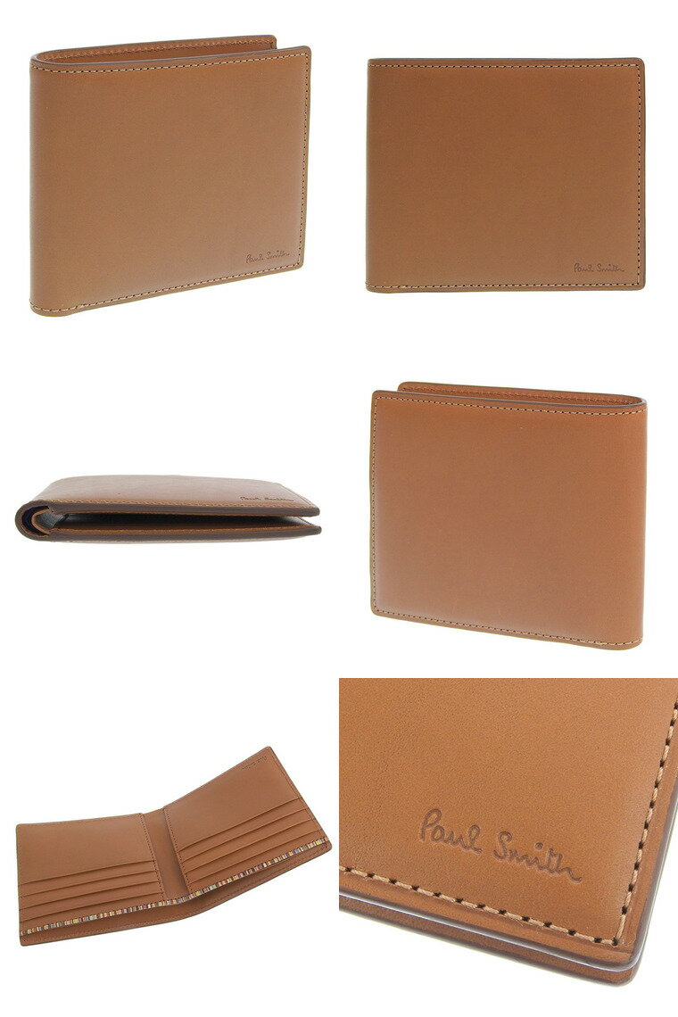ポールスミス 財布 メンズ 二つ折り財布 アウトレット レザー キャメル PSMSW0283 PAUL SMITH