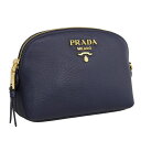 プラダ 小物 レディース ポーチ アウトレット レザー ネイビー 1ND005 CERVO BALTICO PRADA