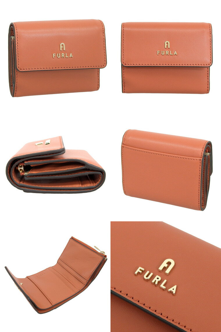 フルラ 財布 レディース 三つ折り財布 レザー オレンジ FURLA CAMELIA S COMPACT TRIFOLD ZIP WP00344AX0733CL000 FURLA