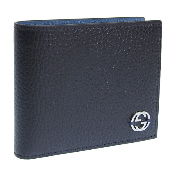 グッチ 二つ折り財布（メンズ） グッチ 財布 メンズ 二つ折り財布 アウトレット レザー ブラック×ブルー O MWL 610464CAO2N1040 GUCCI