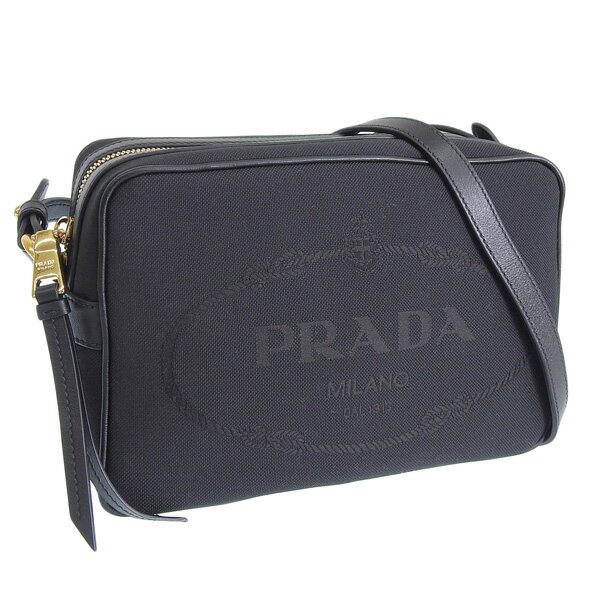 プラダ ショルダーバッグ（レディース） プラダ/PRADA ショルダーバッグ バッグ ロゴ ジャカード キャンバス ブラック レディース 1bh089loja-nero-zz アウトレット