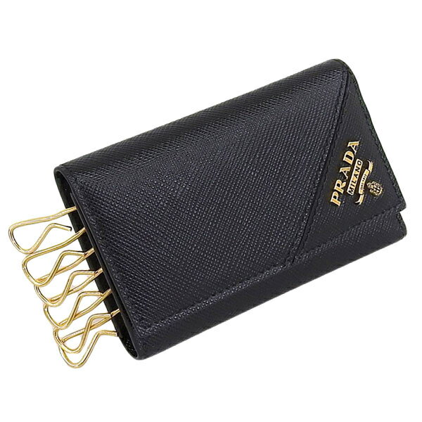 プラダ 小物 メンズ レディース キーケース アウトレット サフィアーノレザー ブラック 2PG222 SAFFIANO METAL NERO PRADA
