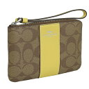 コーチ 小物 レディース ポーチ アウトレット カーキ×イエロー SIG PVC LTH CRN ZIP 58035SVWGW COACH
