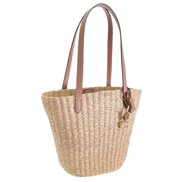 コーチ 革トートバッグ レディース コーチ バッグ レディース トートバッグ ストロー レザー ブラウン SM STRAW TOTE CQ785B4TXI COACH