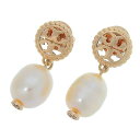 トリーバーチ アクセサリー レディース ピアス アウトレット ローズゴールド ROPE LOGO DROP EARRING 136616-689 TORY BURCH