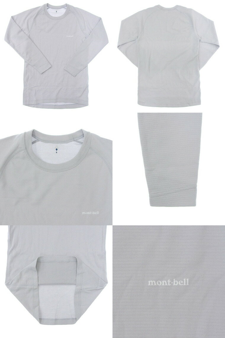 モンベル 衣類 メンズ アンダーウエア XL ポリエステル ライトグレー ZEO-LINE Middle Weght Round Neck RXL1107704LGY mont-bell