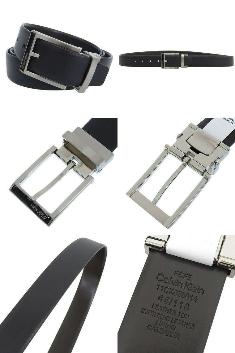 カルバンクライン 小物 メンズ ベルト リバーシブル 44/110 レザー ブラック ブラウン 11CK020014 CALVIN KLEIN