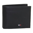 トミーヒルフィガー 財布 メンズ 二つ折り財布 レザー ブラック COIN WALLET 31TL25X020-001 TOMMY HILFIGER