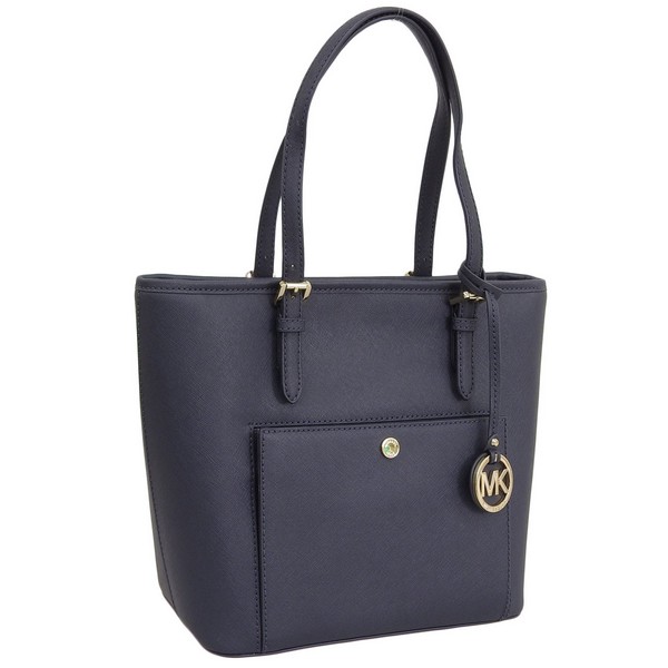 マイケルコース バッグ レディース トートバッグ レザー ネイビー JET SET ITEM MD TZ SNAP PCKT TOTE 30S6GTTT2L-414 MICHAEL KORS