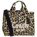 コーチ バッグ レディース 2WAY トートバッグ ショルダーバッグ キャンバス ベージュ×ブラックマルチ BORSA DOLEOPARD CARGO TOT ...