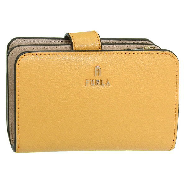 フルラ 財布 レディース 二つ折り財布 レザー イエロー×ベージュ FURLA CAMELIA M 