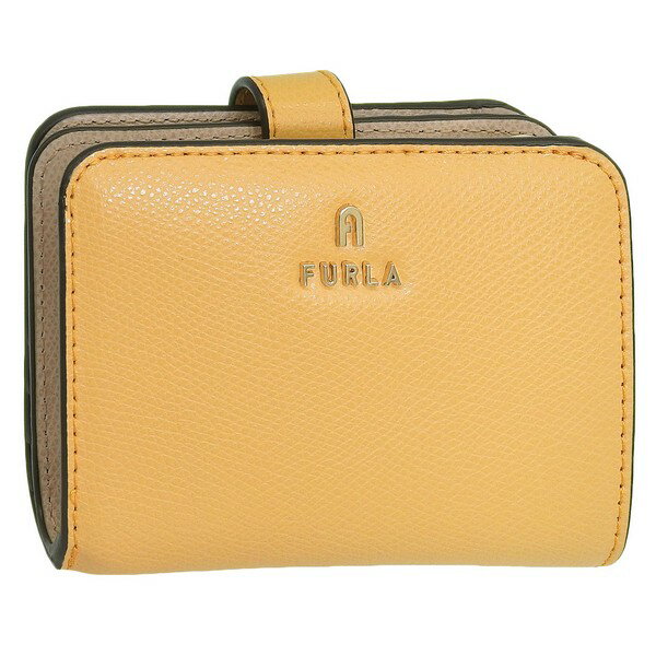 フルラ 財布 レディース 二つ折り財布 レザー イエロー×ベージュ FURLA CAMELIA S 