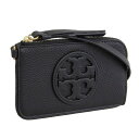 トリーバーチ 小物 レディース カードケース レザー ブラック MILLER ZIP CARD CASE 148984-001 TORY BURCH
