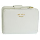 プラダ 財布 レディース 二つ折り財布 アウトレット レザー ホワイト PORTAF.PICCOLO LAMPO 1ML018 2CYS F0009 BIANC...
