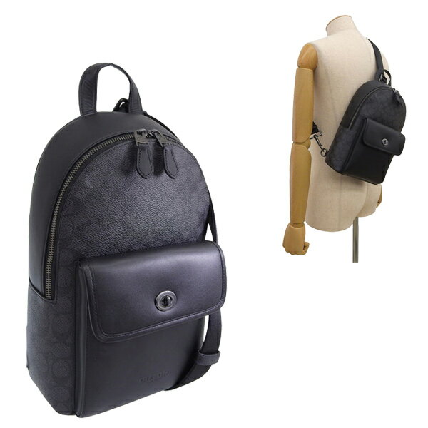 コーチ バッグ メンズ ボディバッグ アウトレット チャコール×ブラック TURNLOVK SB SG CAJ92QBMI5 COACH