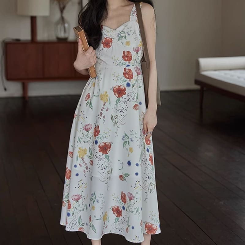 RINRE リンレ 韓国 ファッション フィオナフラワー Aライン　ロングワンピース ドレス Fiona Flower A-line Long Dress lesens7 S M サイズ white ホワイト レディース