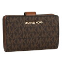 マイケルコース ショップ袋付き 二つ折り財布 アウトレット d35f8gtvf2b-brown MICHAEL KORS