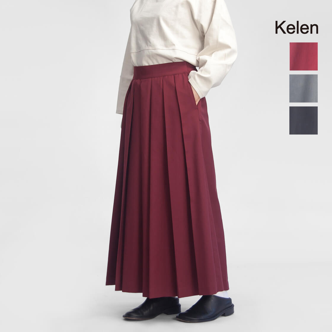 KELEN ケレン KUKUS プリーツワイドパンツ タック PT2110 レディース