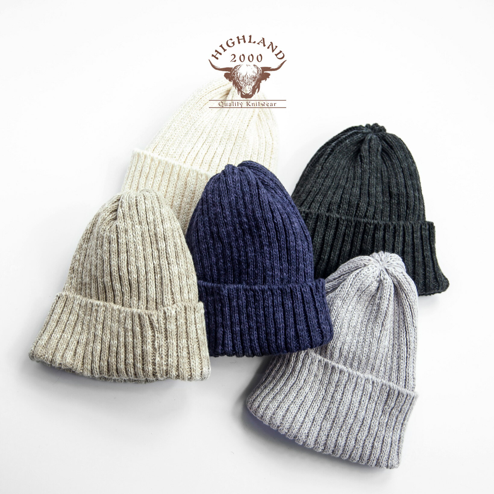 HIGHLAND 2000 ハイランド2000 2×1リブ リネンコットン BOBBYCAP ワッチキャップ ニットキャップ ニット帽 メンズ レディース