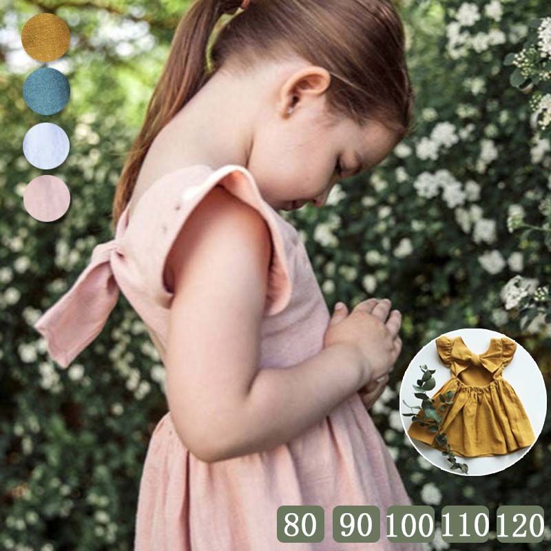 子供ドレス 子供服 キッズ服 ワンピース キッズ ベビー服 送料無料 女の子 夏 子供服 綿麻 赤ちゃん ベ..