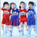 ダンス衣装 チアガール キッズ へそ出し トップス ローズ セットアップ ヒップホップ女の子 男の子 男女兼用 ジャズダンス 子供 ダンスウェア ジュニア チア...
