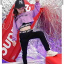 【3点セット】キッズ ダンス 衣装 キッズダンス衣装 ヒップホップ へそ出し ガールズ 韓国 派手 チアダンス チアダンス衣装 キッズ 練習 舞台 演出服パンツ...