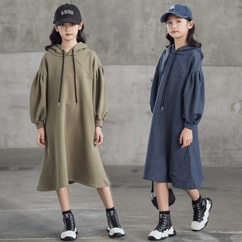 子供ワンピース 女の子 ワンピース 秋冬 韓国風 パーカーワンピース キッズ おしゃれ 長袖 ロング袖 子..