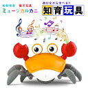 子供向け カニおもちゃ 音楽 這う シミュレーションカニおもちゃ インタラクティブ モンテッソーリ おもちゃ 知育玩具 幼児 早期開発 這う手足の訓練 子ども誕生日プレゼント女の子男の子赤ちゃん6ヶ月0歳1歳(3)