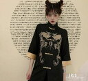 THOM WILLS 送料無料 コート ブラック ロング丈 カッコイイ レディース 刺繍 カジュアル コスプレ 七丈袖 ダンス 演出服