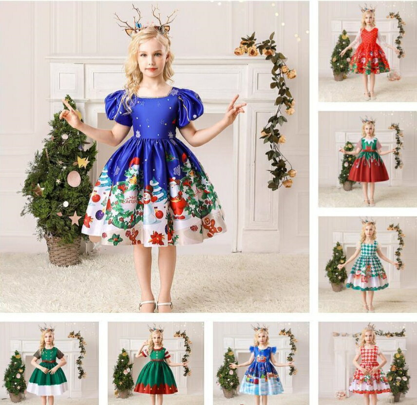子供 クリスマス衣装 女の子 ワンピース サンタクロース コスチューム コスプレ クリスマスツリー ト 雪 トナカイ 孫 キッズ ギフト