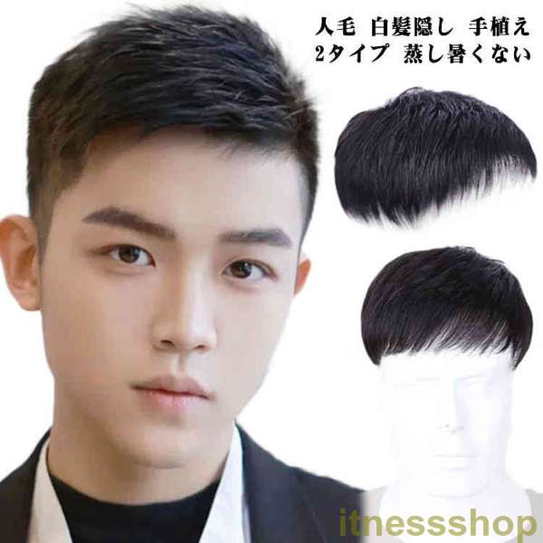 新品 男性用ウィッグ ショート ヘアピース メンズウィッグ 人毛 黒 短い 通気性 トップカバー 蒸し暑くない 手植え 白髪隠し 増毛 人毛 男性用部分ウィッグ選べる2タイプ ウイッグ メンズ