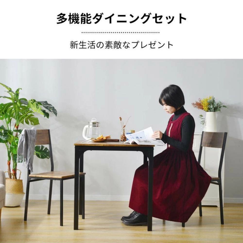 ダイニングテーブル 3点セット テーブルセット 2人掛け 北欧 ダイニングテーブル ダイニングセット ベンチ チェア 四角 70cm 食卓テー [3]